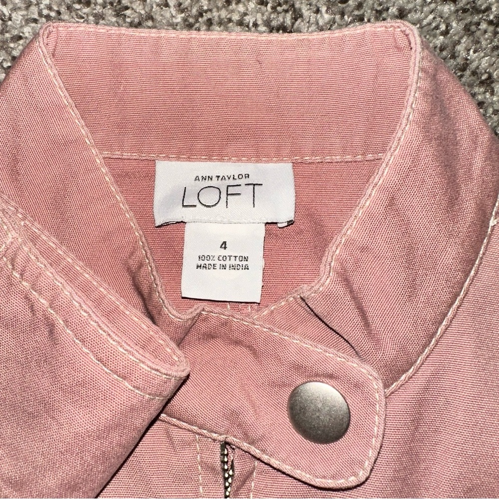 LOFT Blush Pink Button-Up Jacket - image 6
